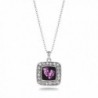 Drama Faces Acting Play Club Charm Classic Silver Plated Square Crystal Necklace - CN11MCHUBK5