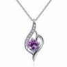 Angle Wing Sterling Silver Necklace CZ Cubic Zirconia Charm Pendant Necklace - Purple - C117YCYT6UD