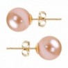 Freshwater Cultured Pearl Earrings Stud AAAA 6-10mm Pink Cultured Pearls Earring 14K White Gold Posts - CO12F7D5NML