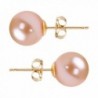 Freshwater Cultured Pearl Earrings Stud AAAA 6-10mm Pink Cultured Pearls Earring 14K White Gold Posts - CO12F7D5NML