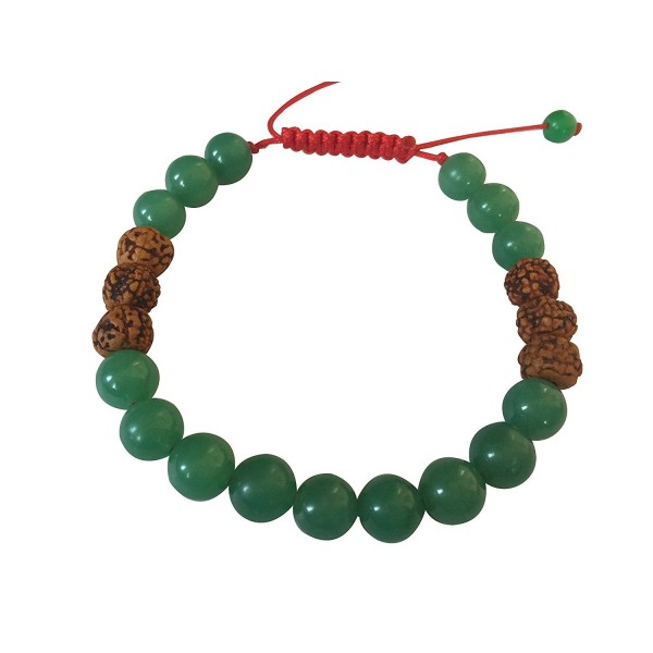 Tibetan Mala Green Jade and Rudraksha Wrist Mala Yoga Bracelet for Meditation - CY127J449AR