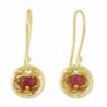 NOVICA Ruby Brass Dangle Earrings 'Cerise Harvest Moon' - CA182HTIM29