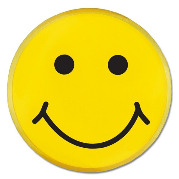 PinMart's Happy Smiley Face Enamel Lapel Pin - C311T2U6UIH