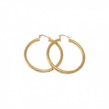 Gold Layered Classic 4mm Thick Hoop Earrings + Microfiber Jewelry Polishing Cloth - CF11LA6LXWN