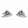 Sterling Silver Snowboarder Stud Earrings - CG11HSS60M1