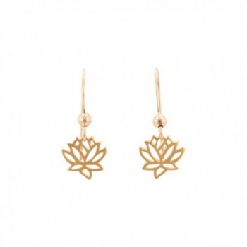 Small Gold Lotus Blossom Flower Dangle Earrings in 24k Gold Plated Sterling Silver- 7080-yg - CE1250MOGKT