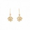 Small Gold Lotus Blossom Flower Dangle Earrings in 24k Gold Plated Sterling Silver- 7080-yg - CE1250MOGKT