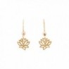 Small Gold Lotus Blossom Flower Dangle Earrings in 24k Gold Plated Sterling Silver- 7080-yg - CE1250MOGKT