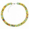 Eye-Catching Synthetic Turquoise Rondelle Beaded Necklace - Yellow - CE127F76BKF