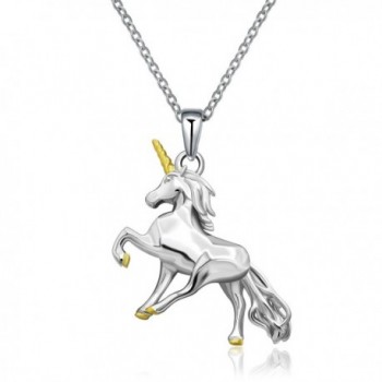 MONBO Silver Unicorn Necklace Gift 925 Sterling Silver Fairytale Unicorn Pendant Necklace For Women- Girls - CW185A4M0S4