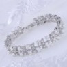 EVER FAITH Zirconia Bracelet Silver Tone