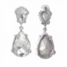 EVER FAITH Silver Tone Teardrop Earrings