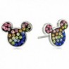 Disney Sterling Silver Rainbow Crystal Mickey Stud Earrings - CM12NDSW38Q