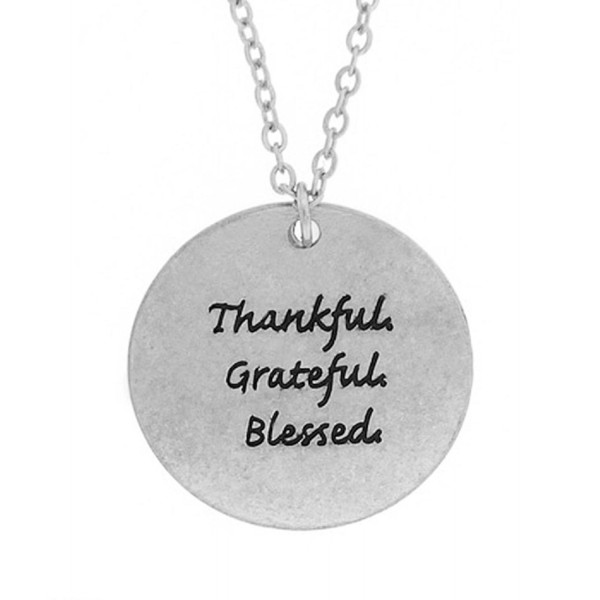Thankful Grateful & Blessed Charm Necklace Silver or Gold 16" Plus Ext. Shoppingbuyfaith - CQ124LVA6PX