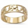 Yellow Gold Plated Elephant Band .925 Sterling Silver Ring Sizes 5-10 - C012ETBQJLL