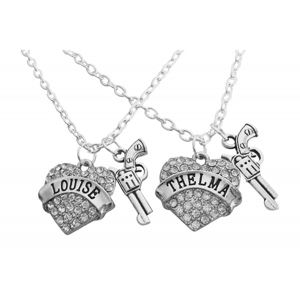 Thelma and Louise Best Friend SET of 2 Bling Heart Necklaces by Thinbleful Threads - C312KMA3CYJ