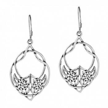 Unity Celtic Knot Oval .925 Sterling Silver Dangle Earrings - C411OQ0HG0T