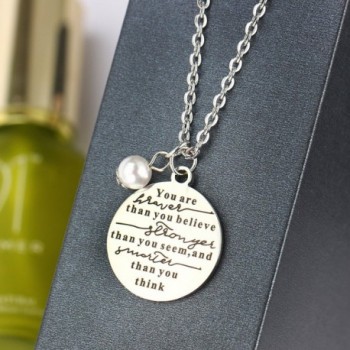 Stainless Stronger Smarter Inspirational Neckalce