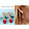 Vintage Austrian Crystal Tear Drop Dangle Clip on Earrings Screw Back Long Tassel Red for Girls Women - C811ZD33FD5