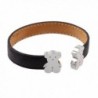 URs Leather Cuff Bracelet For Women with Teddy Bears and Adjustable Open Ends - C711WR6IXFV