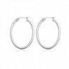 Sterling Silver Oval Square Tube Earrings in Women's Hoop Earrings