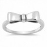 Oxidized Bow Ribbon Gift Knot Fashion Ring .925 Sterling Silver Band Sizes 4-10 - CX185CU3C02