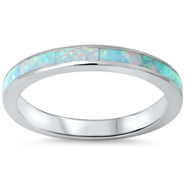 Sterling Created Eternity Wedding Stackable - Simulated White Opal - C61264TKJZ3