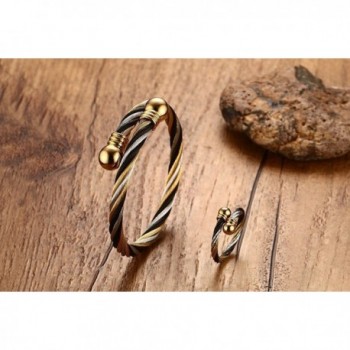 Stainless Steel Twisted Bangle Bracelets in Women's Jewelry Sets