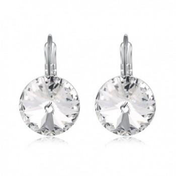 GAEA H - Daily Wear Earrings Simple Round Earring Studs Crystals from Swarovski GHJE076 - White - CU12NS9JFY1