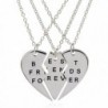 ISHOW 3 Parts Broken Heart "Best Friends Forever" Bff Gift Best Friends Necklace for 3 (Silver- 3pcs/set) - CC12CAA6BT1