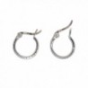 Sterling Silver Diamond Cut Click-down Hoop Earrings- .50 inch (12mm Diam) (1.5mm Tube) - C712FCDZVX7