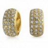 Bling Jewelry Crystal Magnetic Huggie Hoop Clip On Earrings Gold Plated Alloy - CE11X6UYV6H