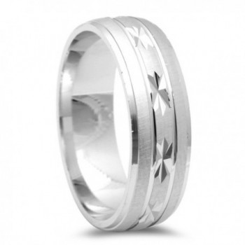 Fancy Designer Diamond Cut Wedding Band .925 Sterling Silver Sizes 5-14 - CY11TAMT911