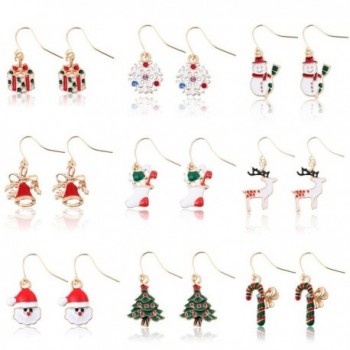 Miraculous Garden 9 Pairs Christmas Drop Dangle Earrings Jewelry Set for Thanksgiving (9 Pairs) - CH12NRG0F1Y