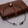Cultured Freshwater Leather Necklace Handmade in Women's Choker Necklaces