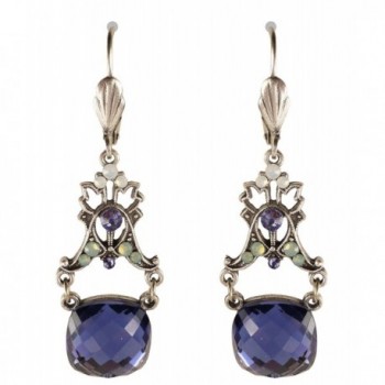 Anne Koplik Designs Antique Finish Vintage Inspired Blue-Purple Drop Earrings ES8274TAZ - CR110G1PFGJ