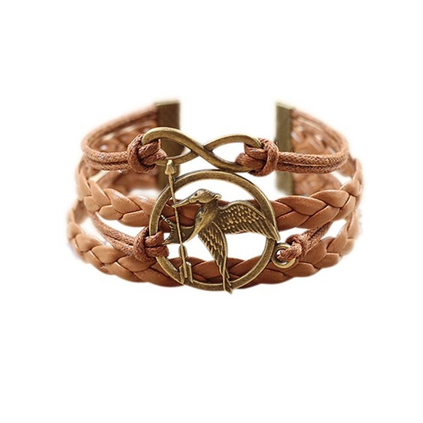 Wild Wind (TM) Birds Mockingjay Infinity Hope Peace Two-Tone Wrap Bracelet - CQ125JJPTCR