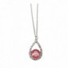 Ohio State Buckeyes Red Teardrop Clear Crystal Silver Necklace Jewelry OSU - CF11J1FYV6B