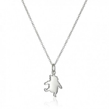 Disney Sterling Silver Winnie The Pooh Pendant Necklace- 16"+2" Extender - C111V23PWJF