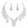 Clearbridal Girl Rhinestones Necklace Earrings Jewelry Sets for Evening Party 15042 - Silver-15042 - CV11X613TBJ