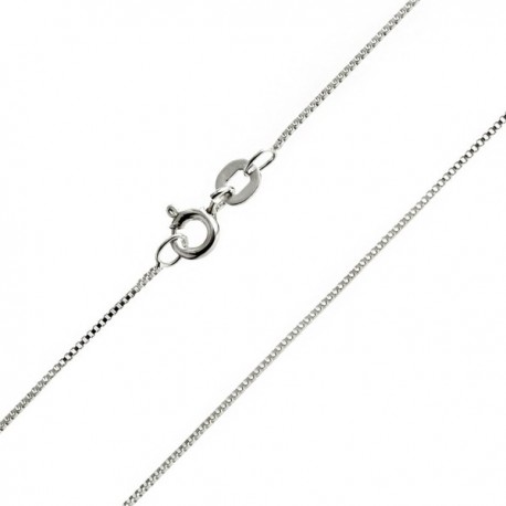 925 Sterling Silver 012 Box Chain Necklace (0.7mm) - CU112ZL0CXJ