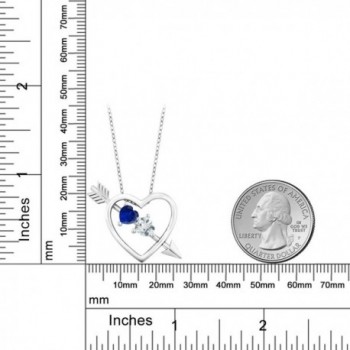 Simulated Sapphire Aquamarine Silver Pendant