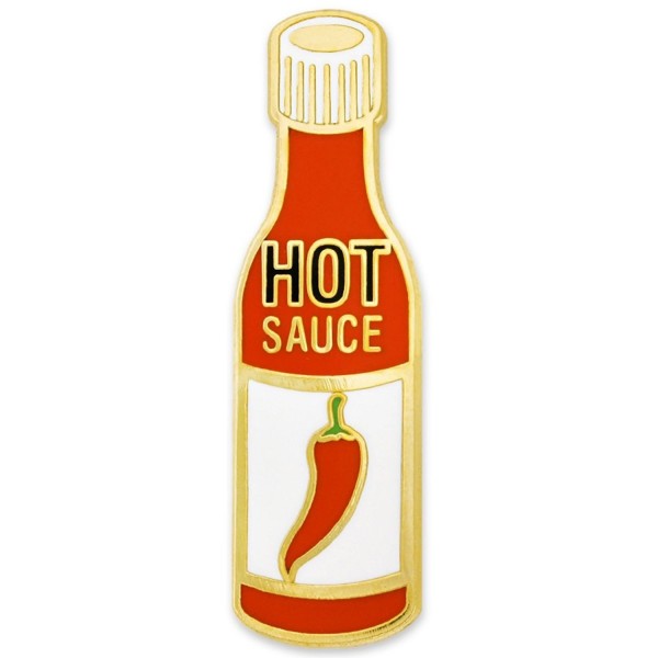 PinMart's Spicy Hot Sauce Bottle Enamel Lapel Pin - C412NUMVQ0E