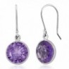 5.00 Ct Purple Amethyst 9mm Round 925 Silver Dangle Women's Earrings - CS11RYHDUNX