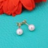Yellow Genuine White Pearl Earrings in Women's Stud Earrings