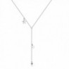 925 Sterling Silver Women Y Style Star Minimalist Drop Pendant Necklace Jewelry Gift - White Gold - CY1882OOQGG