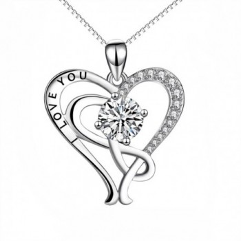 YFN Sterling Silver "I Love You" Infinity Heart Pendant Necklace 18" - CH17Z6UNSTN