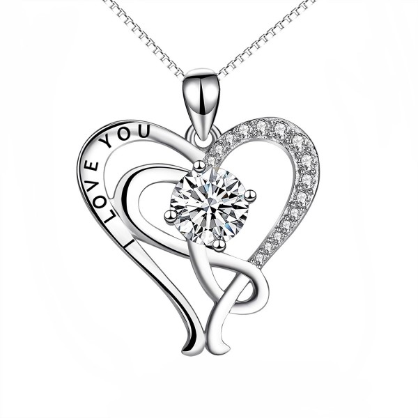 YFN Sterling Silver "I Love You" Infinity Heart Pendant Necklace 18" - CH17Z6UNSTN