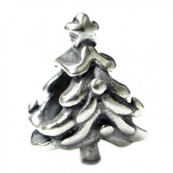 Sterling Silver Christmas Tree Star European Style Bead Charm - C411566JBQJ