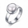 Stainless Steel Freshwater Cultured Pearl Engagement Ring for Women-Size 8 - CO184C3Y4UR